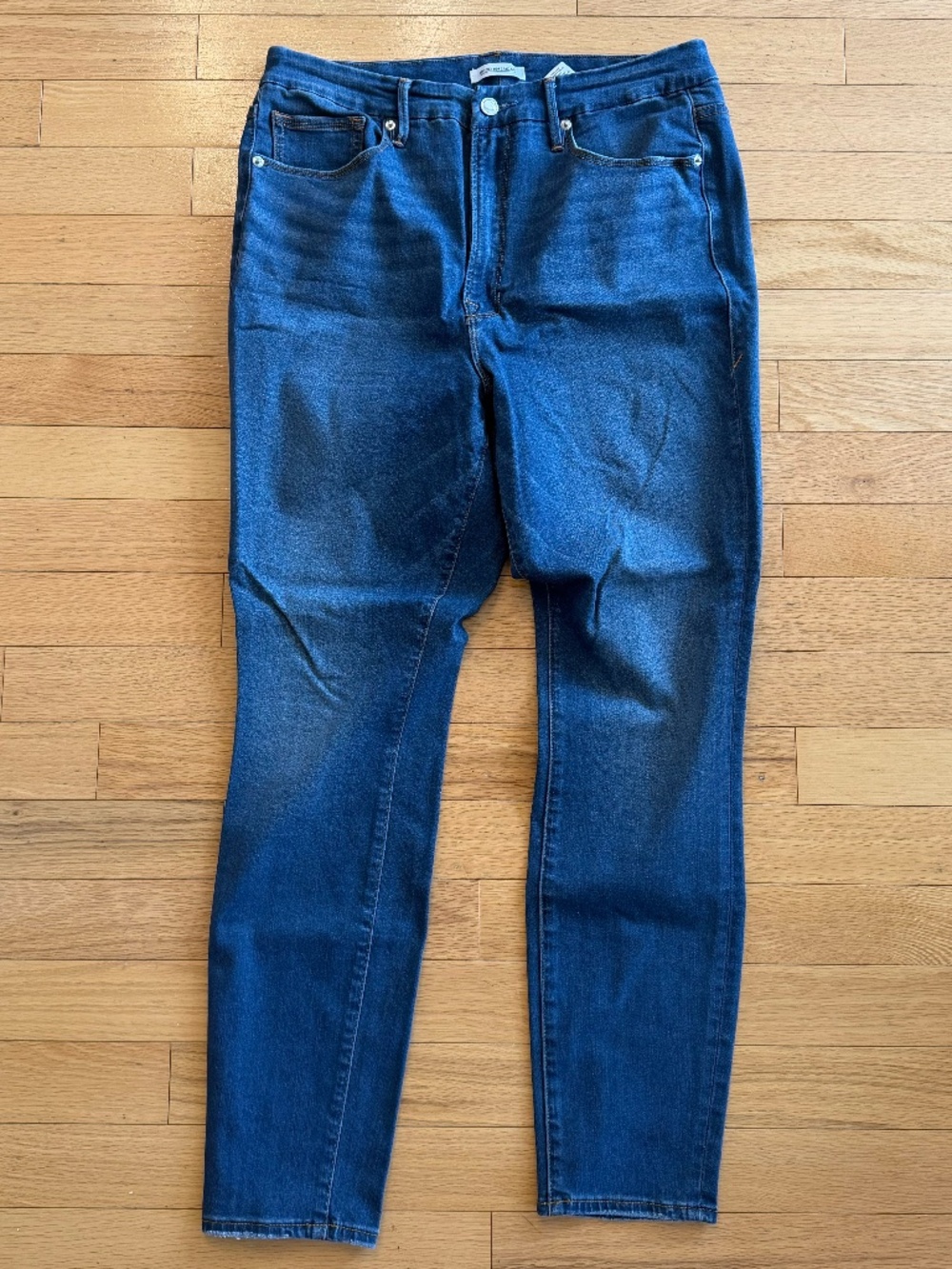 Good American Good Waist Skinny Compression Jeans-Sz 16- High Rise- Medium wash